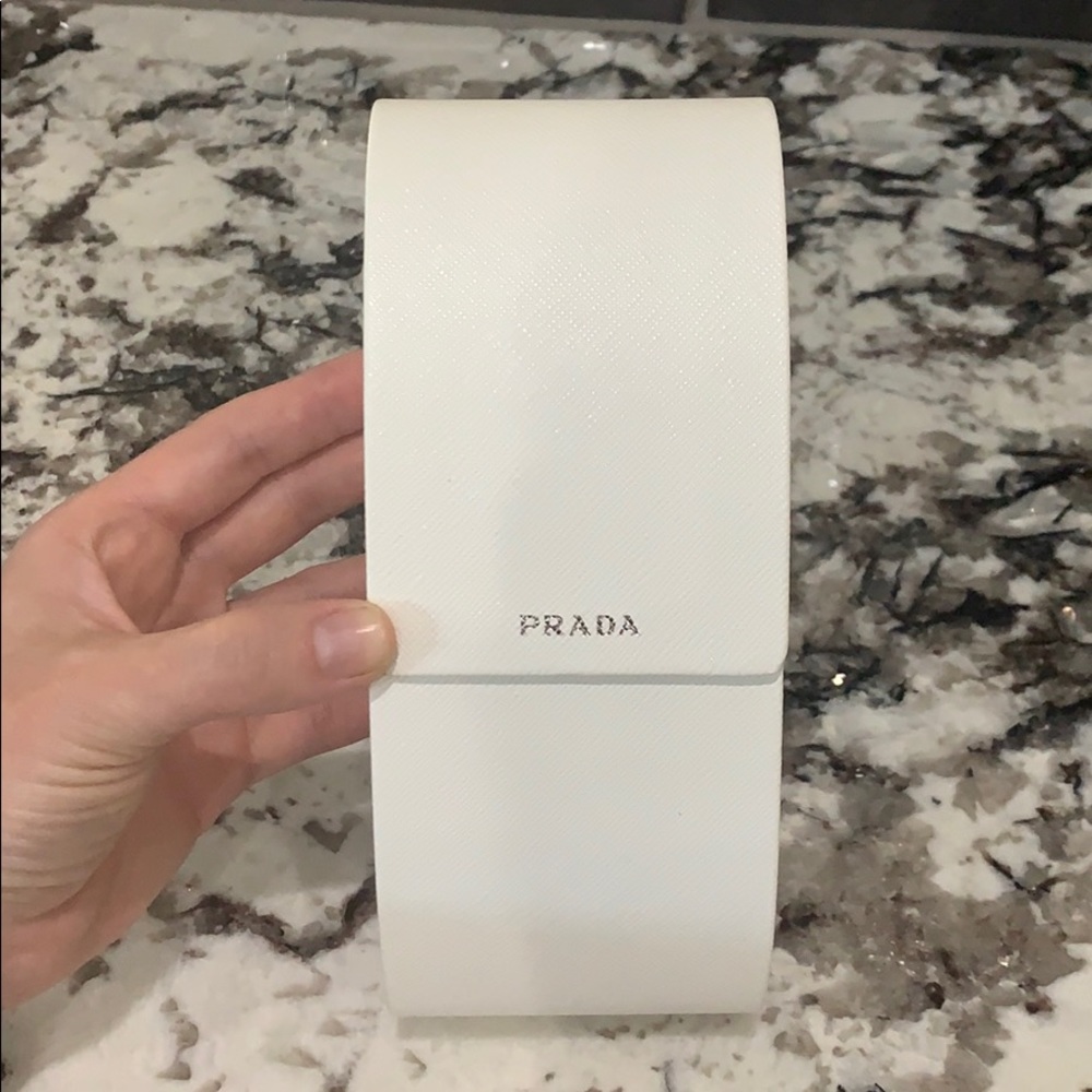 Prada White Large Sunglasses Case